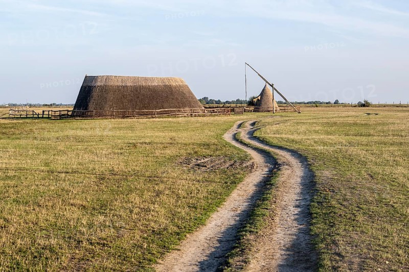 Puszta with draw well and stables