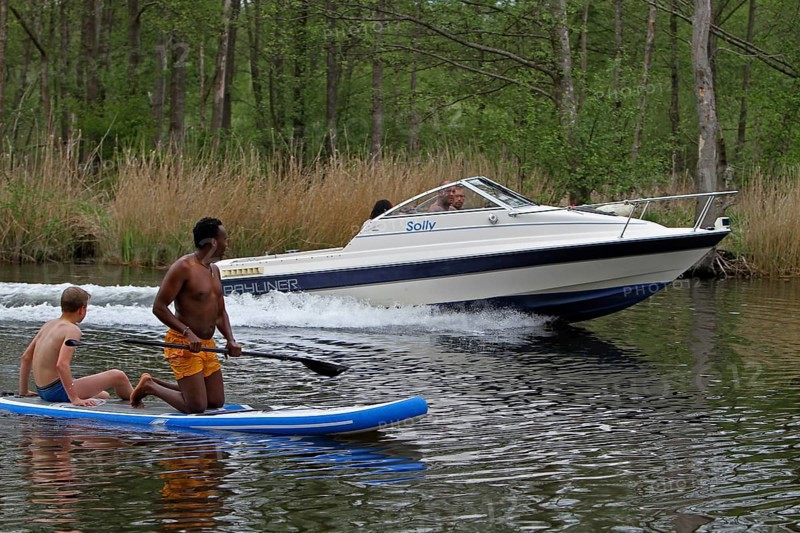 Motorboat on the Peene