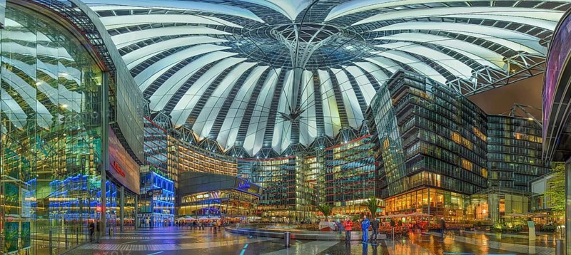 Sony Center Indoor Panorama Berlin Germany
