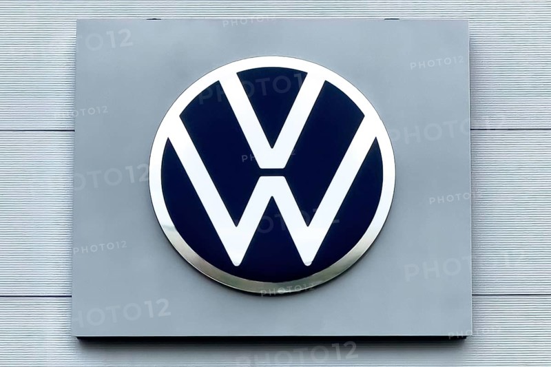 Logo of listed car manufacturer traded on DAX stock exchange Volkswagen AG Car brand VW