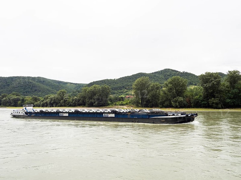 Cargo ship on the Danube