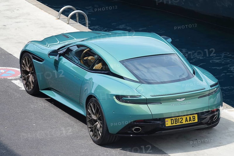 Aston Martin DB12 sports car in turquoise