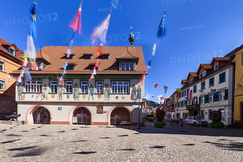 Long exposure of the town hall of Haslach im Kinzigtal