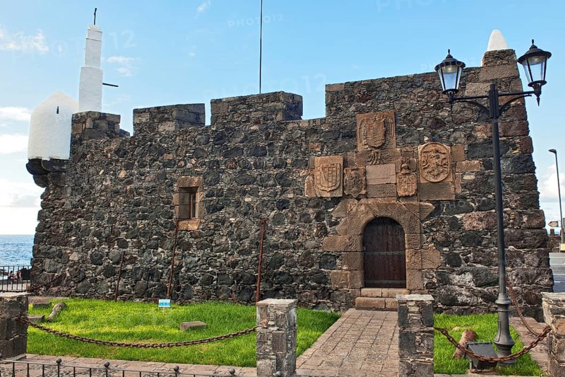 Museum historical castle small fortress Castillo de San Miguel from 16th century year 1575 in former capital of Tenerife Garachico