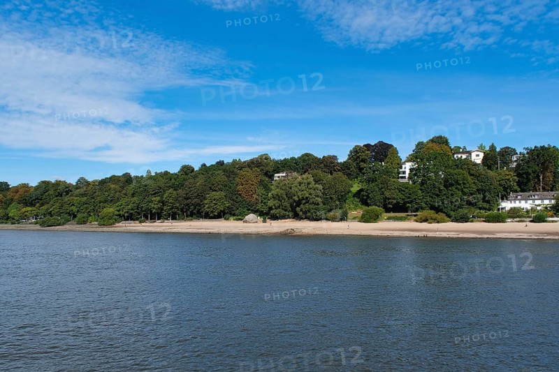 View over the Elbe beach in Hamburg harbour