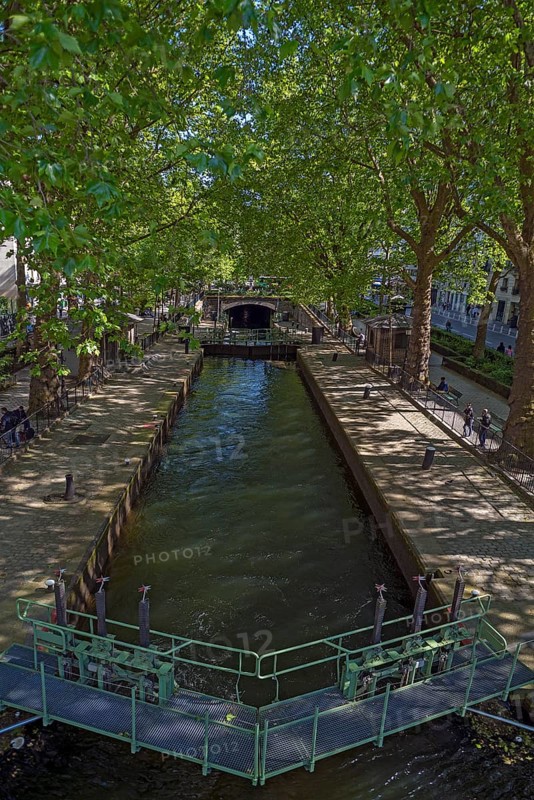 View of the Canal Saint-Martin with locks