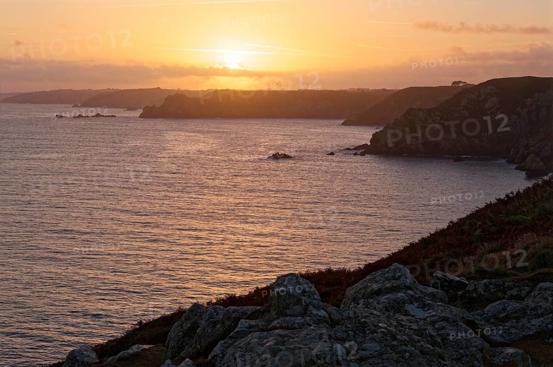 Sunrise on the rocky coast at Pointe de Brezellec