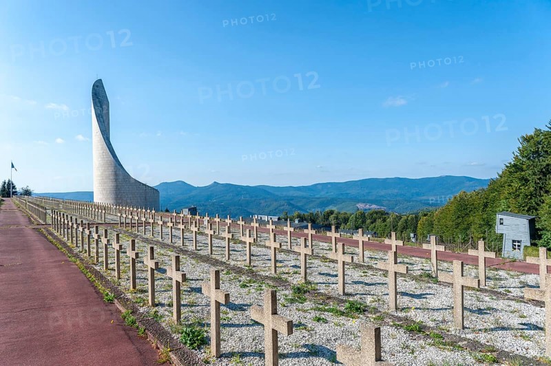 Former concentration camp Natzweiler-Struthof with the memorial Lighthouse of Remembrance