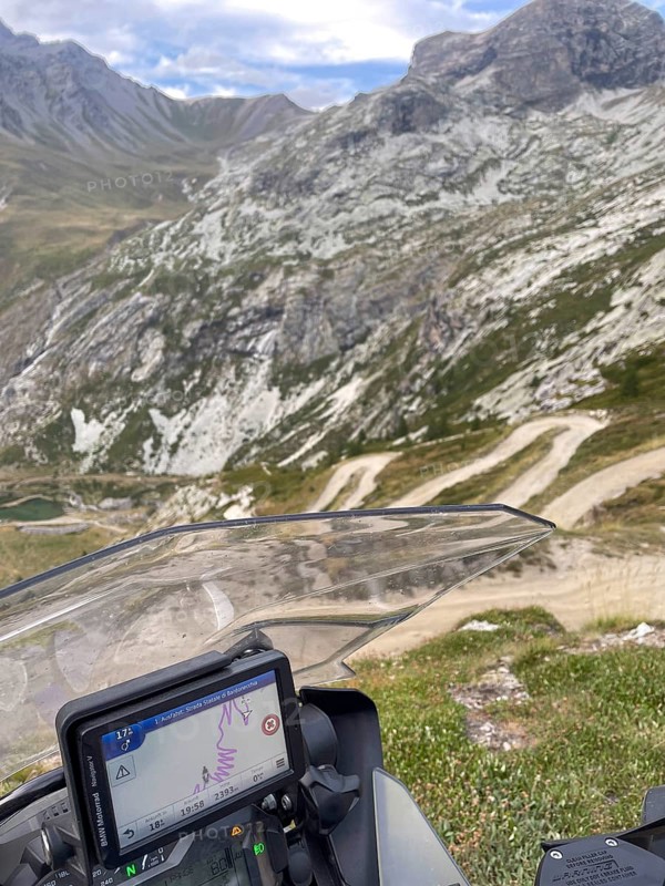 BMW Motorrad navigation device at Colle Sommeiller