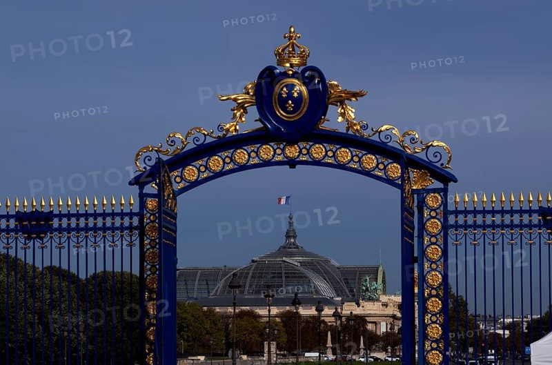 Entrance gate decorated with gold