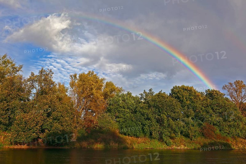 Rainbow on the Mulde River in Autumn