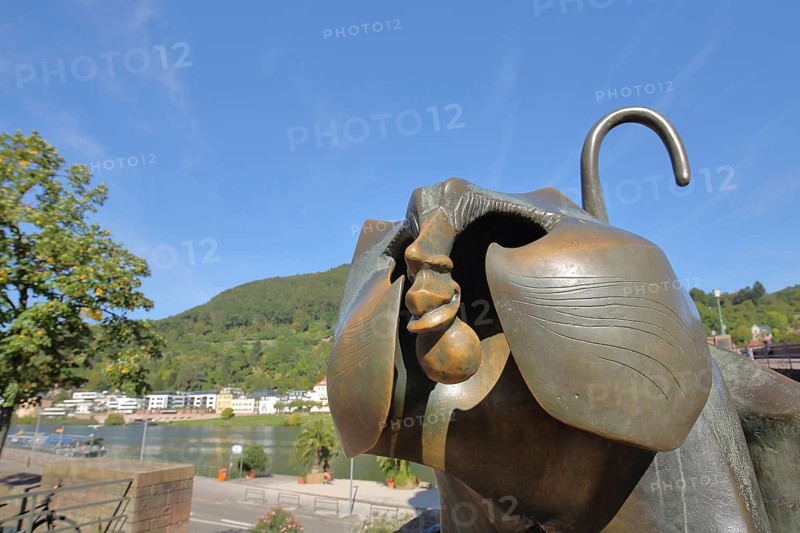 Sculpture Heidelberg Bridge Monkey by Gernot Rumpf 1977
