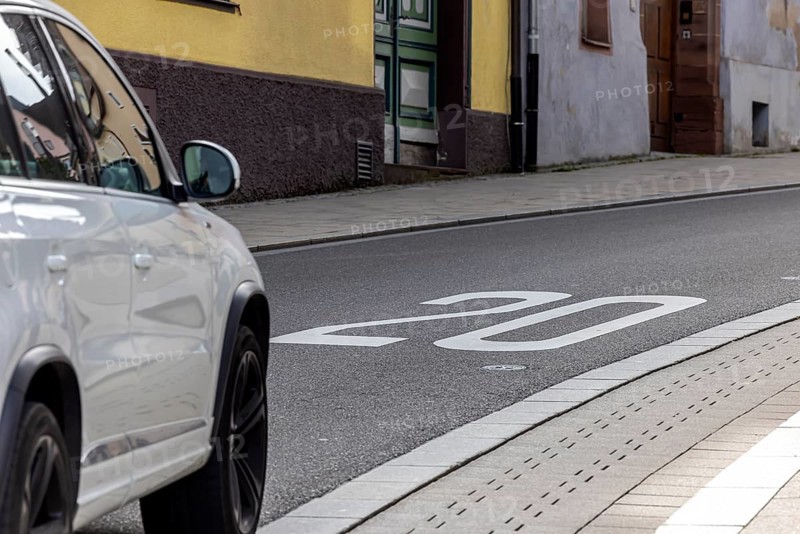 Traffic sign Tempo 20 km h applies on some streets in the city of Rottweil