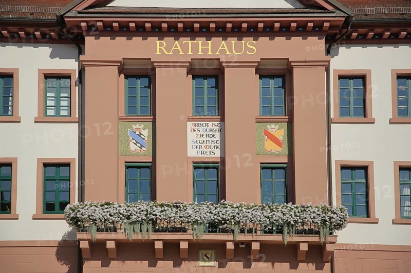 Town hall with coat of arms