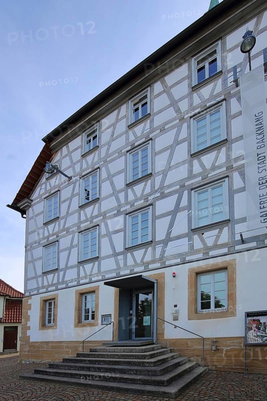 Half-timbered house gallery and tower schoolhouse