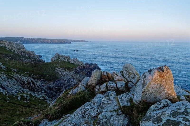 Morning atmosphere on the rocky coast of Pointe de Brezellec