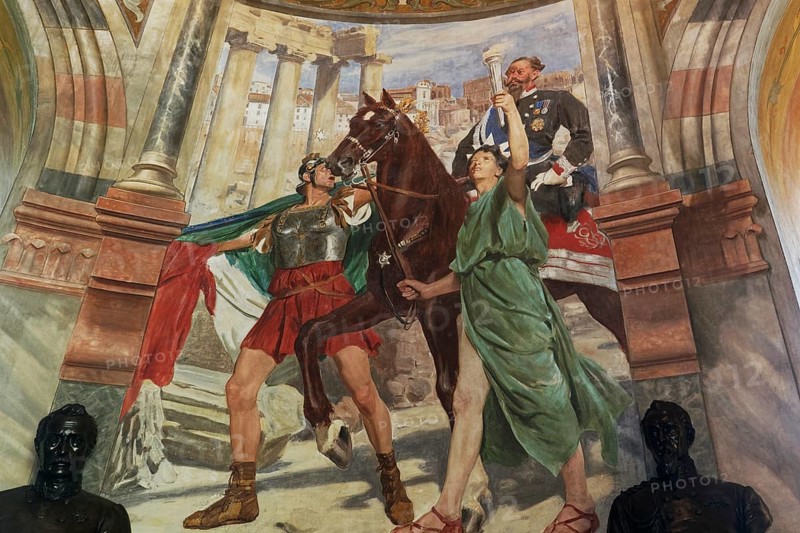 Painting Vittorio Emanuele II entering Rome 1870