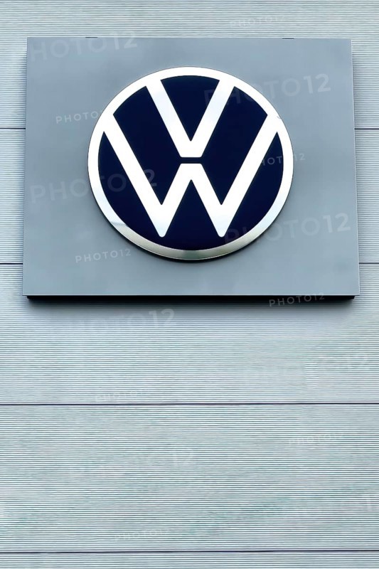 Logo of listed car manufacturer traded on DAX stock exchange Volkswagen AG Car brand VW