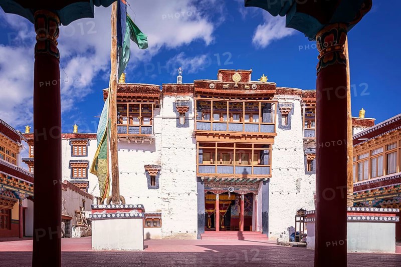 Courtyard of Chemrey Gompa