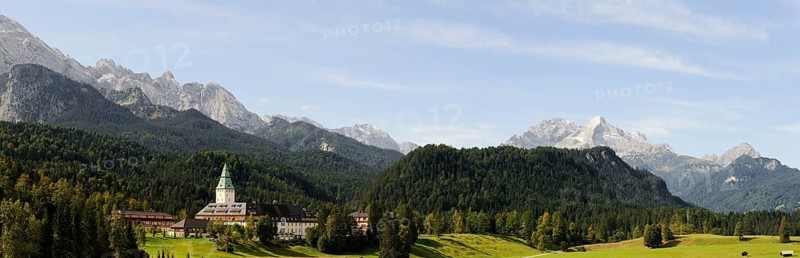 Elmau Castle and Wetterstein Mountains