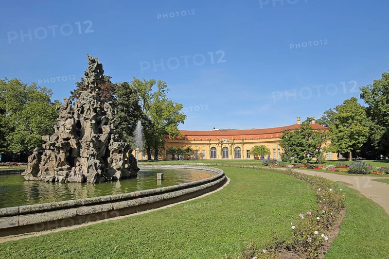 Huguenot fountain built in 1706 and baroque orangery