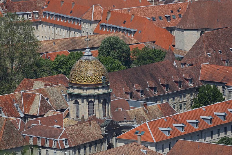 View of roofs and dome of Notre-Dame du Refuge