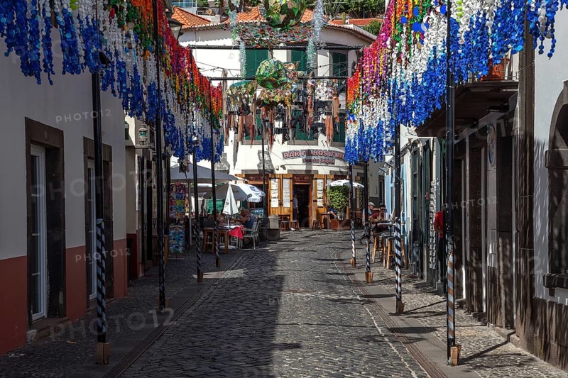 Street with restaurants