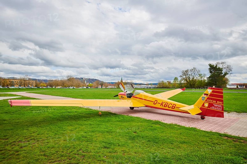Lightweight aircraft on an airfield in Neumarkt in der Oberpfalz