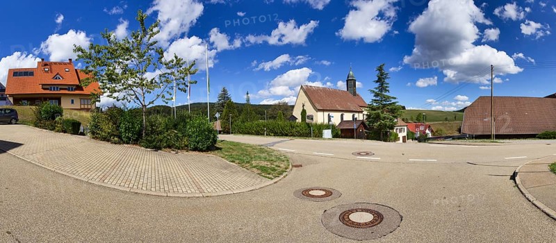 Oberbiederbach pilgrimage church with the Biederbach through-road
