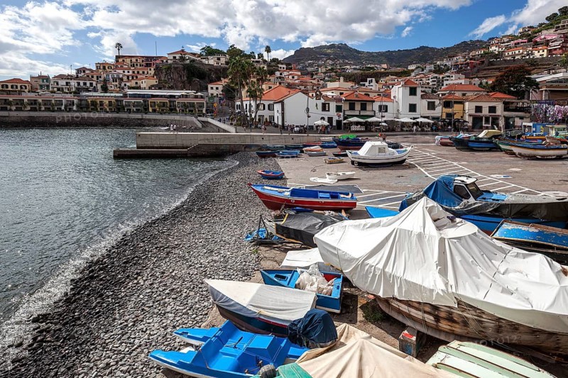 Harbour with colourful fishing boats