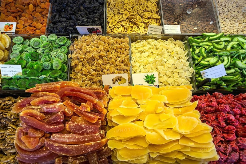 Dried and candied fruit and fruit stall