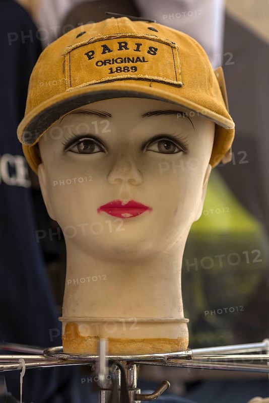 Doll's head with cappy in a souvenir shop