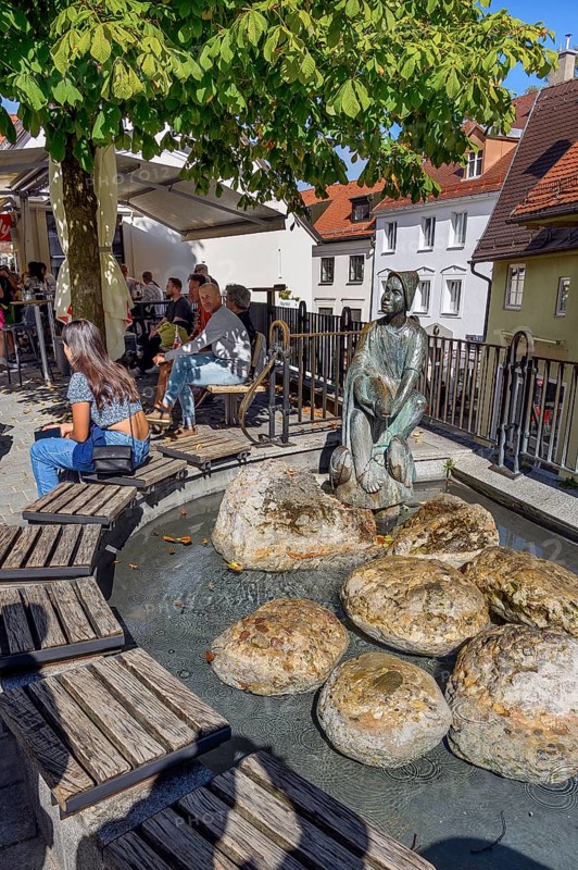 The -Fischerbueble- in the Fischerbrunnen by the sculptor Fidelis Bentele