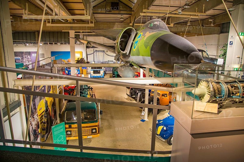 Aircraft and historic vehicles at the Volvo Museum