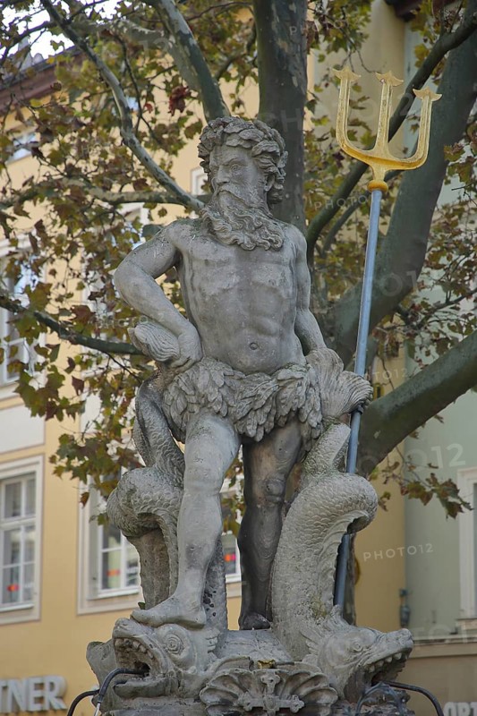 Sculpture Neptune with Trident on the Fork Man