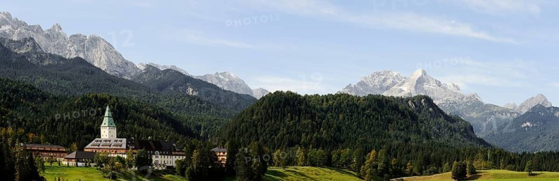 Elmau Castle and Wetterstein Mountains