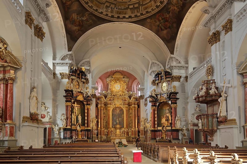 Interior view of baroque St. Martin's Church