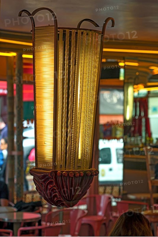 Historical ceiling lamp in a bistro