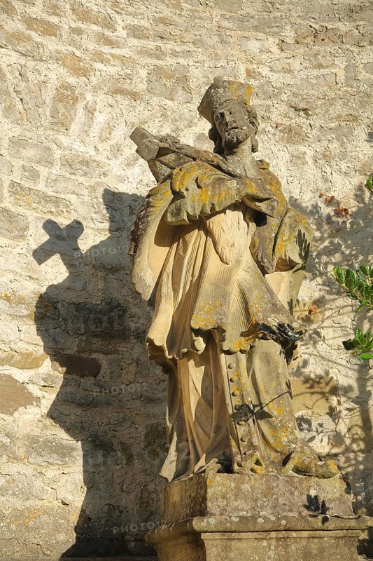 Sculpture of John Nepomuk at the Romanesque Comburg Monastery