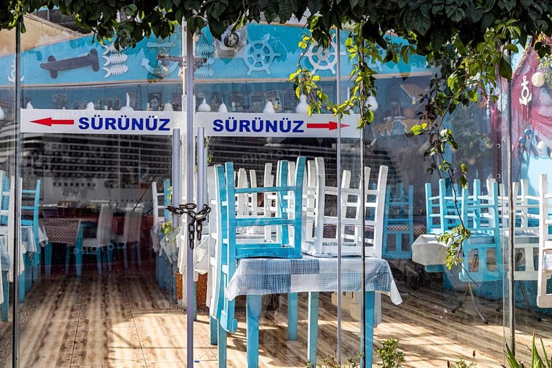 Closed restaurant in Kusadasi
