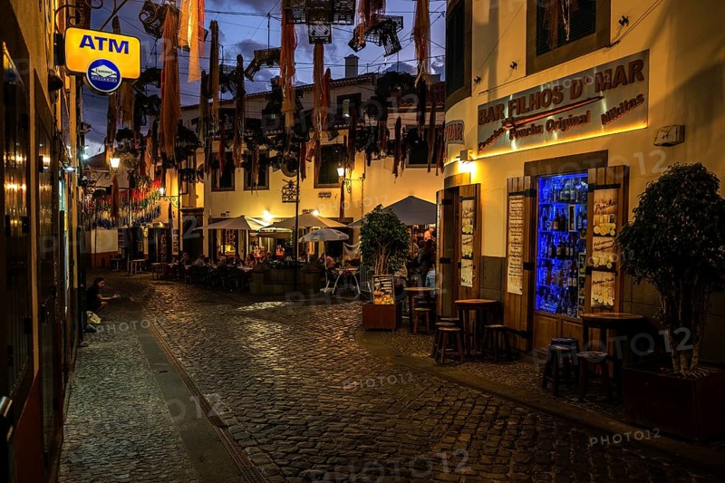 Street with restaurants