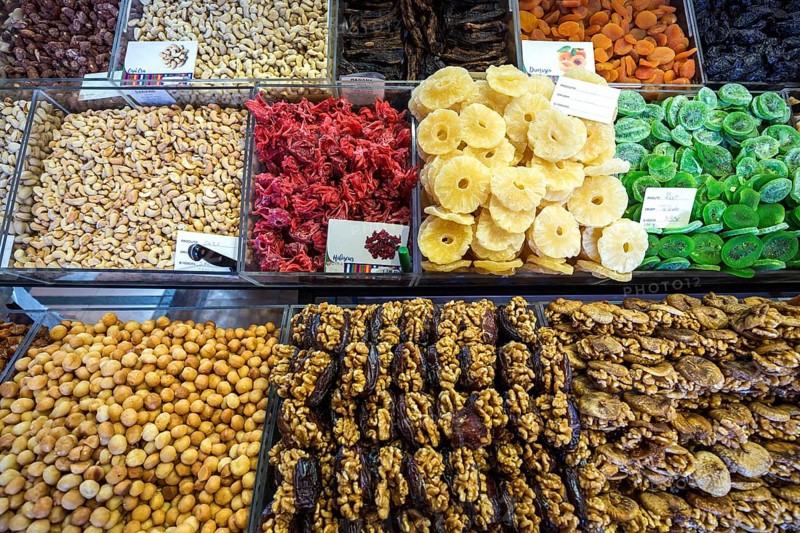 Dried nuts and candied fruit stall