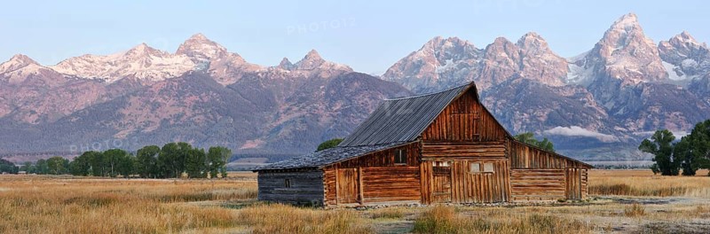 T. A. Moulton Barn in front of the Teton Range