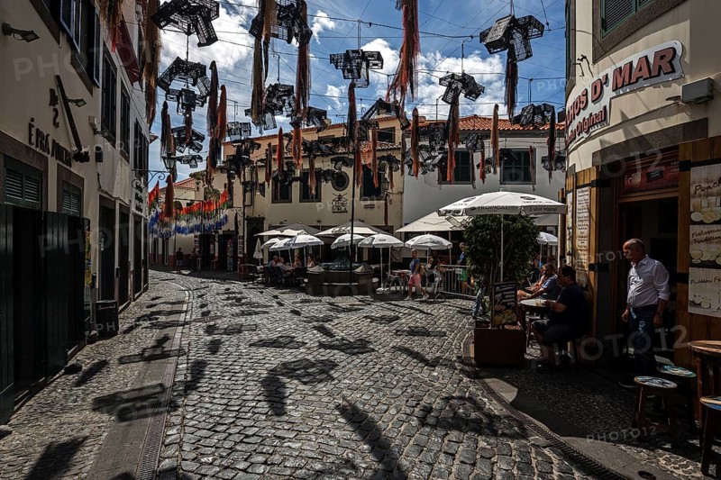 Street with restaurants