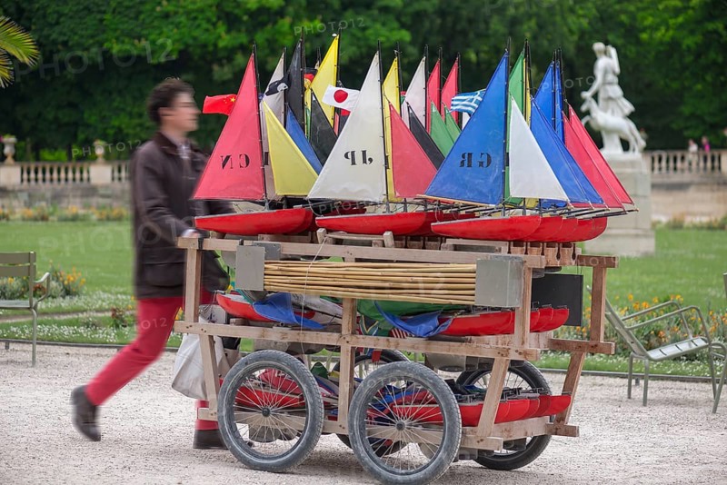 Sailboats for children to rent in the Tuileries Garden