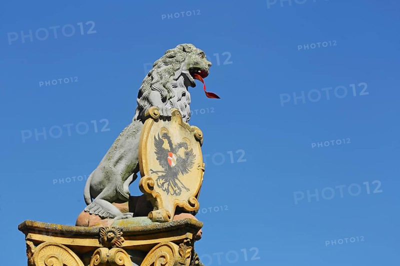 Lion figure with shield and double eagle from the lion fountain built in 1773