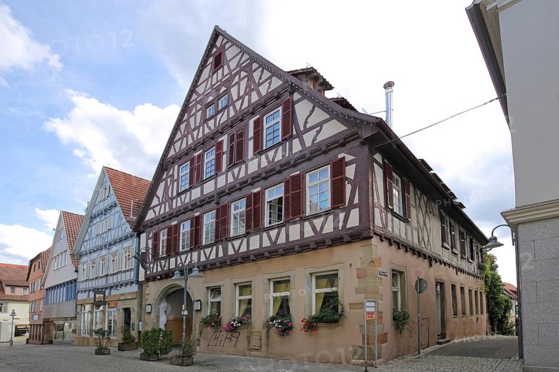 Red half-timbered house