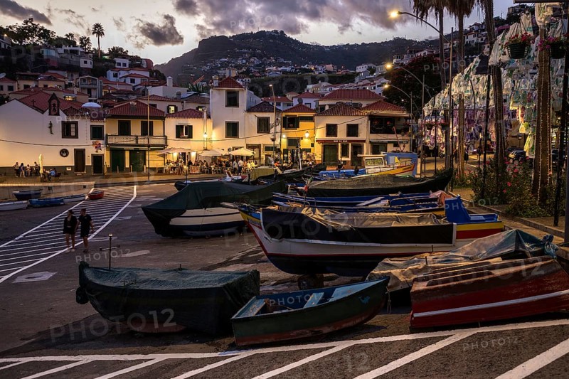 Harbour with colourful fishing boats
