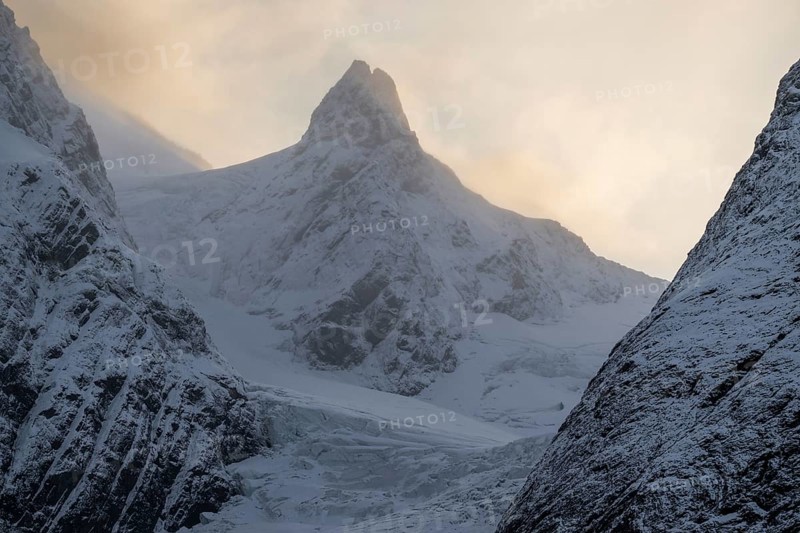 Rugged mountain peaks