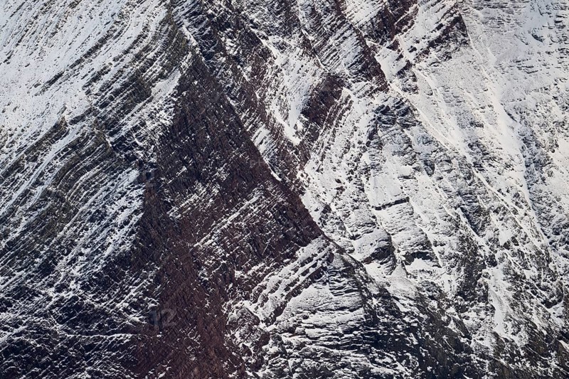 Steep snowy mountainsides